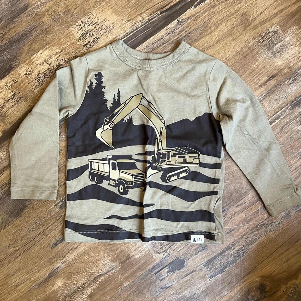 GAP Construction Truck Long-sleeve Tee 2T